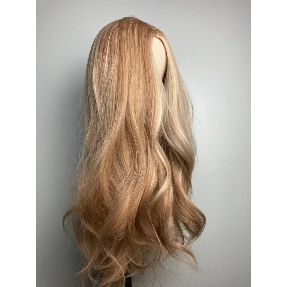 Highlighted Blonde Wavy Wig